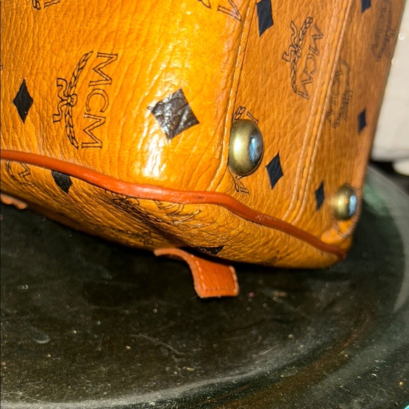 MCM Brown Satchel with Gold Accents - Picture 6 of 16